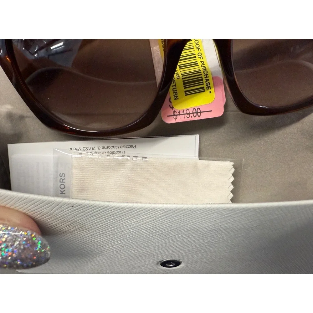 New Michael Kors Destin Sunglasses Rectangle 56mm Authentic‎ BROWN NEW!!
